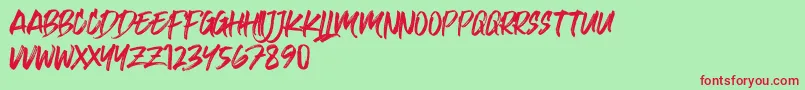 Kulan Regular Font – Red Fonts on Green Background