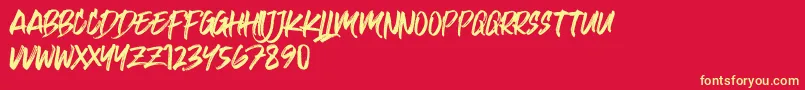 Kulan Regular Font – Yellow Fonts on Red Background