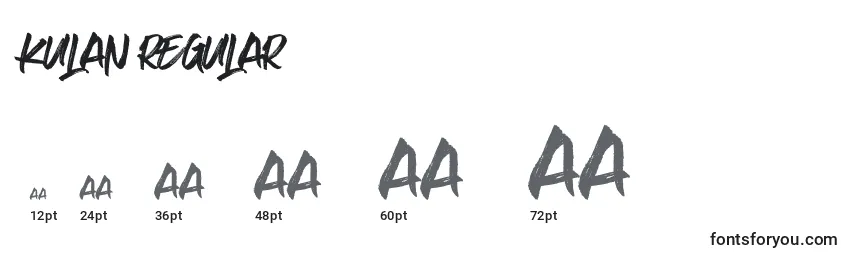 Размеры шрифта Kulan Regular