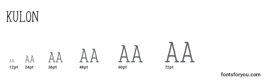 Размеры шрифта Kulon (132048)