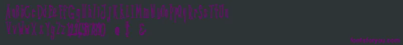 フォントKunang Kunang outline – 黒い背景に紫のフォント