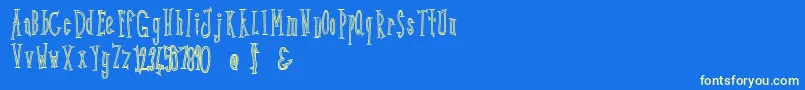 fuente Kunang Kunang outline – Fuentes Amarillas Sobre Fondo Azul