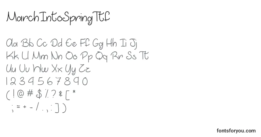 MarchIntoSpringTtf Font – alphabet, numbers, special characters