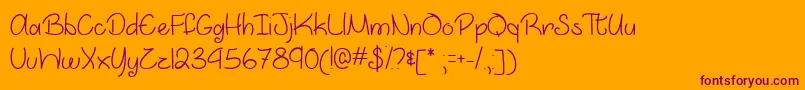 Шрифт MarchIntoSpringTtf – фиолетовые шрифты на оранжевом фоне