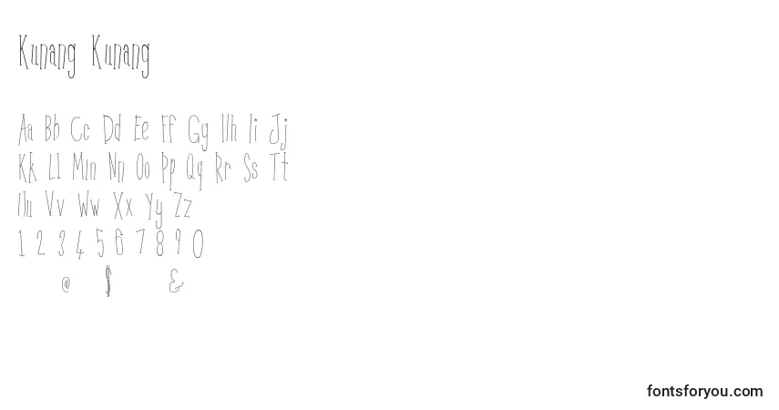 Шрифт Kunang Kunang – алфавит, цифры, специальные символы