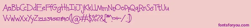Kunette Kid Dot Font – Purple Fonts on Pink Background