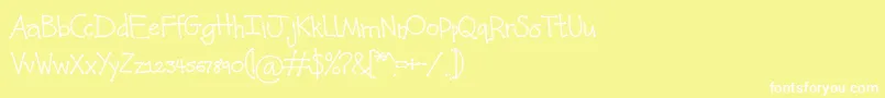 フォントKunette Kid Dot – 黄色い背景に白い文字