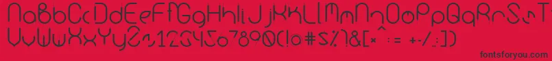 Kurba-Schriftart – Schwarze Schriften auf rotem Hintergrund