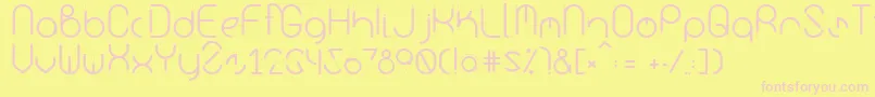 フォントKurba – ピンクのフォント、黄色の背景