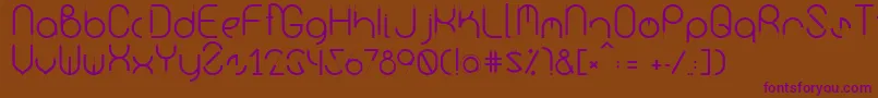 フォントKurba – 紫色のフォント、茶色の背景