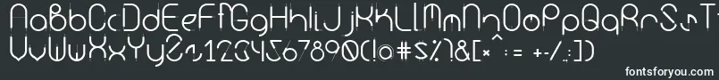 フォントKurba – 黒い背景に白い文字