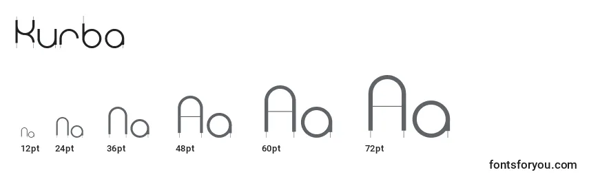 Размеры шрифта Kurba (132057)