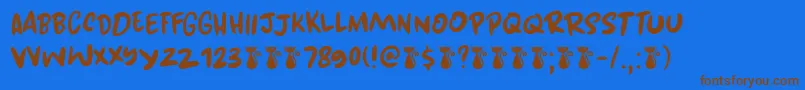 Kuroneko DEMO Font – Brown Fonts on Blue Background