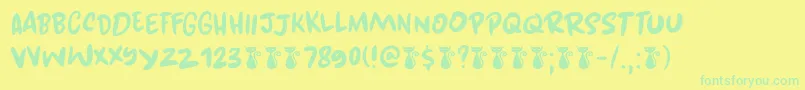 Kuroneko DEMO Font – Green Fonts on Yellow Background