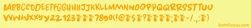 Kuroneko DEMO Font – Orange Fonts on Yellow Background