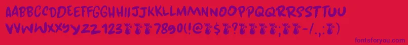 Kuroneko DEMO Font – Purple Fonts on Red Background