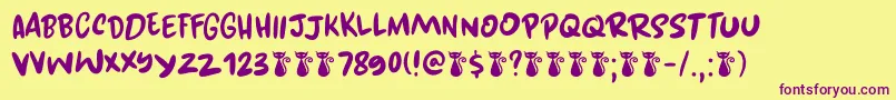 Kuroneko DEMO Font – Purple Fonts on Yellow Background