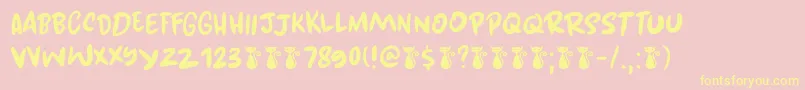 Kuroneko DEMO Font – Yellow Fonts on Pink Background