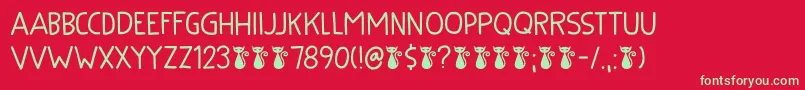 Kuroneko Kaps DEMO Font – Green Fonts on Red Background