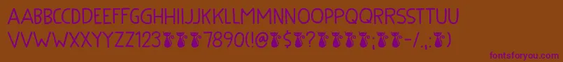 Kuroneko Kaps DEMO Font – Purple Fonts on Brown Background