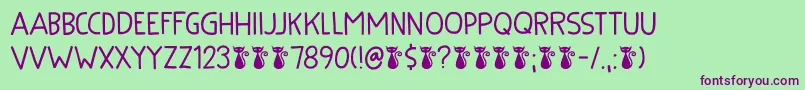 Kuroneko Kaps DEMO Font – Purple Fonts on Green Background