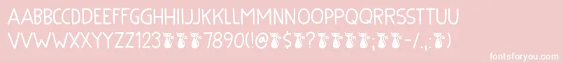 Kuroneko Kaps DEMO-fontti – valkoiset fontit vaaleanpunaisella taustalla