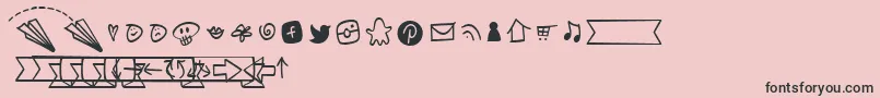 Saiba mais sobre a fonte NotepaperAirplanesExtrasLight Fonte NotepaperAirplanesExtrasLight – fontes pretas em um fundo rosa