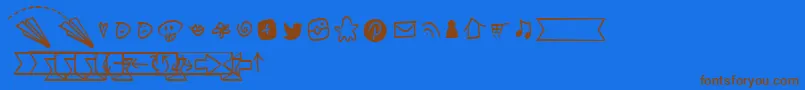 Saiba mais sobre a fonte NotepaperAirplanesExtrasLight Fonte NotepaperAirplanesExtrasLight – fontes marrons em um fundo azul