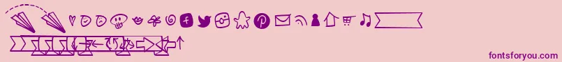 fuente NotepaperAirplanesExtrasLight – Fuentes Moradas Sobre Fondo Rosa