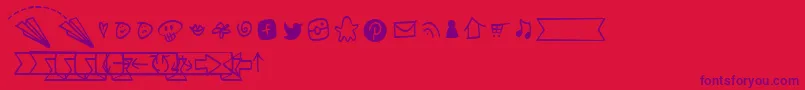NotepaperAirplanesExtrasLight-fontti – violetit fontit punaisella taustalla