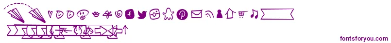 NotepaperAirplanesExtrasLight-fontti – violetit fontit valkoisella taustalla