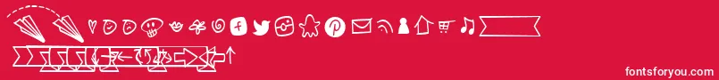 NotepaperAirplanesExtrasLight Font – White Fonts on Red Background