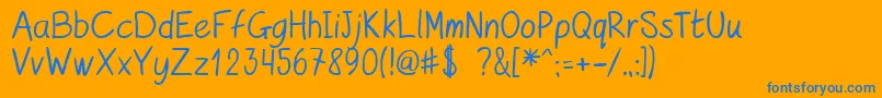 Fonte kurzetsType v1 4 – fontes azuis em um fundo laranja
