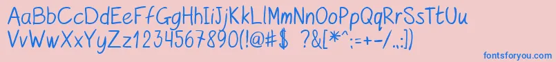 Police kurzetsType v1 4 – polices bleues sur fond rose