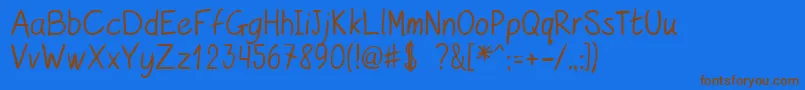Police kurzetsType v1 4 – polices brunes sur fond bleu