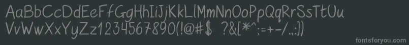 フォントkurzetsType v1 4 – 黒い背景に灰色の文字