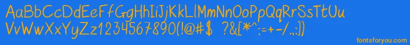 kurzetsType v1 4 Font – Orange Fonts on Blue Background