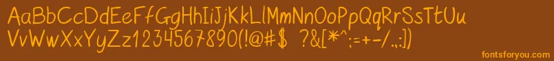 Fonte kurzetsType v1 4 – fontes laranjas em um fundo marrom