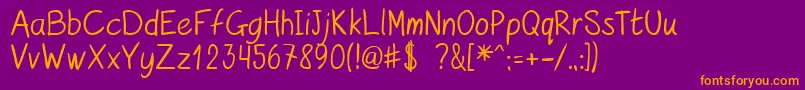 kurzetsType v1 4-Schriftart – Orangefarbene Schriften auf violettem Hintergrund