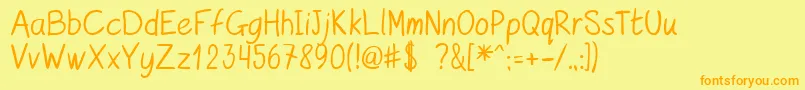 kurzetsType v1 4-fontti – oranssit fontit keltaisella taustalla