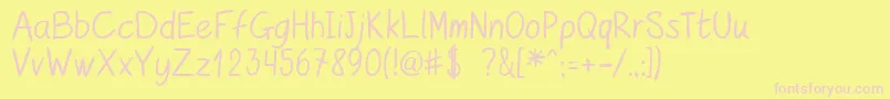 Czcionka kurzetsType v1 4 – różowe czcionki na żółtym tle