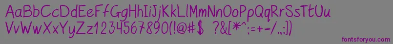 kurzetsType v1 4 Font – Purple Fonts on Gray Background