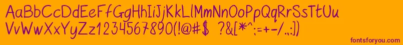 Police kurzetsType v1 4 – polices violettes sur fond orange