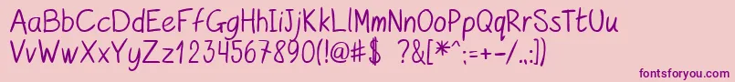 Police kurzetsType v1 4 – polices violettes sur fond rose