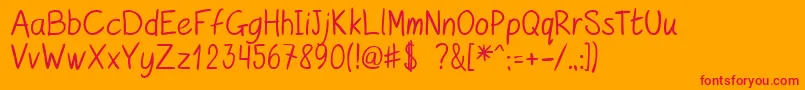 kurzetsType v1 4 Font – Red Fonts on Orange Background
