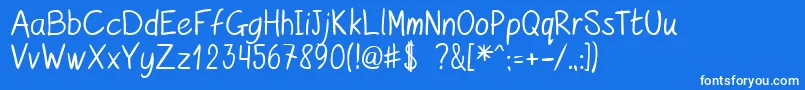 Police kurzetsType v1 4 – polices blanches sur fond bleu