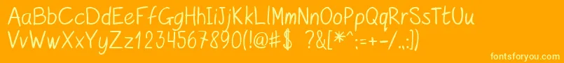 Fonte kurzetsType v1 4 – fontes amarelas em um fundo laranja