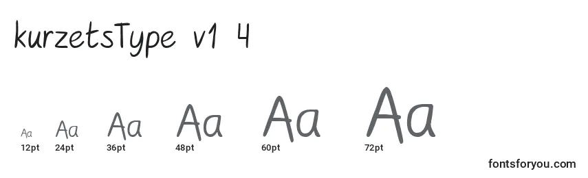 Размеры шрифта KurzetsType v1 4