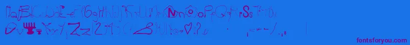 KURZRG   Font – Purple Fonts on Blue Background