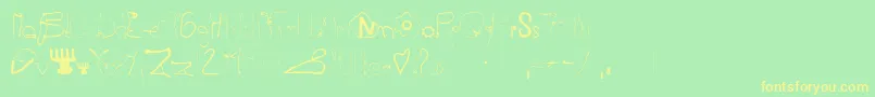 KURZRG   Font – Yellow Fonts on Green Background